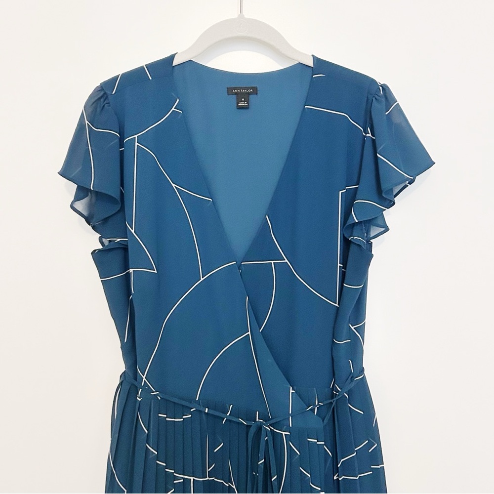 Ann Taylor Geo Chiffon Wrap Dress - Picture 5 of 8